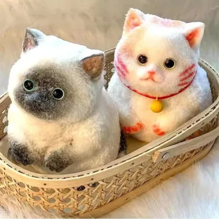 Cute Chubby Cat Orange Cat Soft Give Birthday Gifts To Girls and Boys Home Decor Ornaments Cats, Bedroom Living Room Miniatures